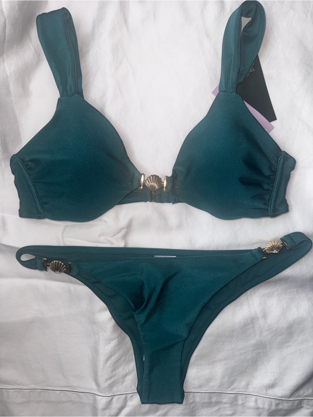 wild fable Teal Green Bikini Set with Gold Accents